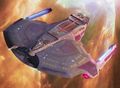 USS Da Vinci as she descends into the atmosphere of Galvan VI