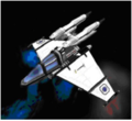 Similar, but smaller, fighter Eagle, with 2 particle cannons
