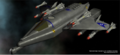Voodoo heavy fighter, with 2 particle cannons and 8 hardpoints