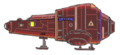 Impulse engines in landing position and landing gear stowed.