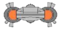 With visors extended