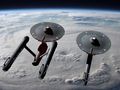 "Sister Flight": USS Enterprise and USS Saladin come alongside in orbit