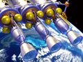 Close-up of main thrust engines